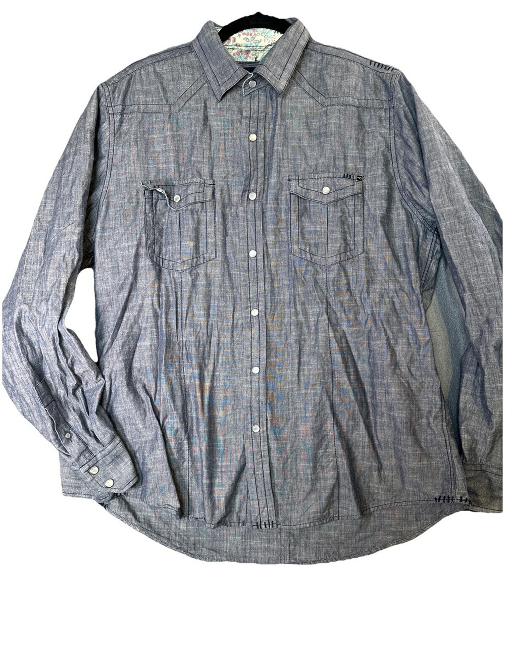 Seven7 Premium Men's XL Long Sleeve Button Up Dress Casual Shirt Pearl Snap